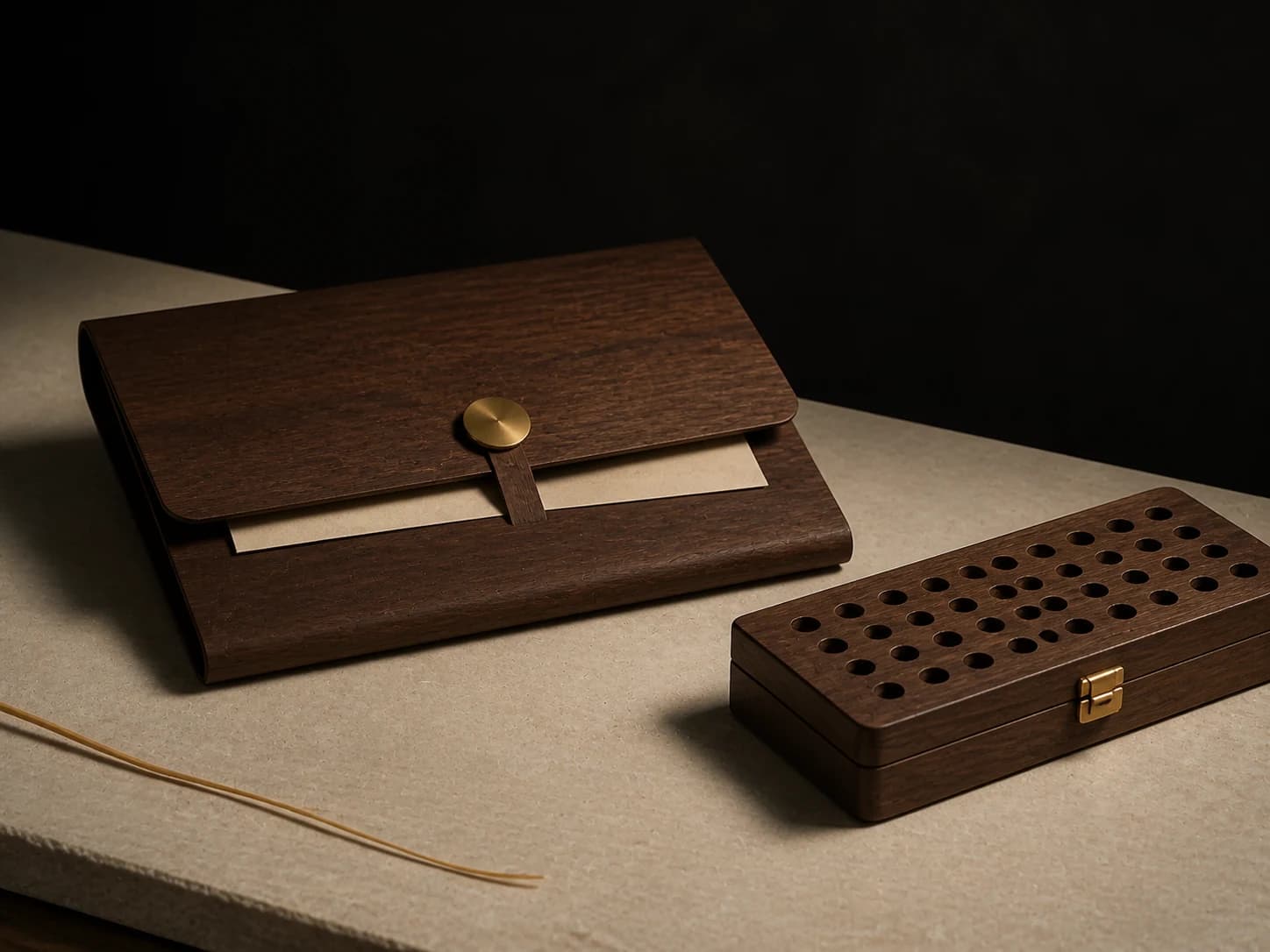 Closed order folio and secure wooden oboe reed case